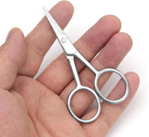 Professional Grooming Scissors - Stainless Steel Fine Straight Tip Scissors for Facial Hair Removal and Trimming