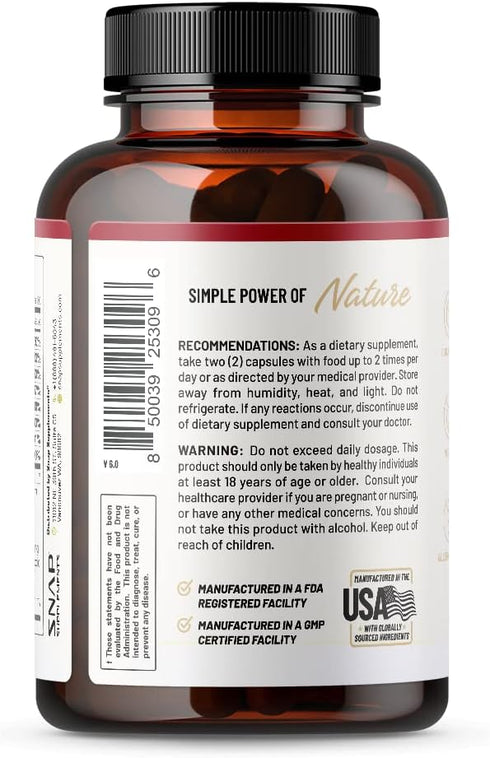 Snap Supplements Blood Sugar Blend, Support Healthy Blood Sugar, 60 Capsules (60 Count)