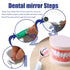 2 Pcs Dental Mirror with LED Light Tool, Anti Fog Curve Angle Dentist Oral Care Tool (Dark Blue)