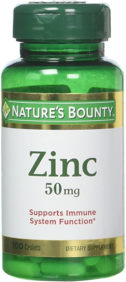 Nature's Bounty Zinc 50 mg Caplets, 100 Count