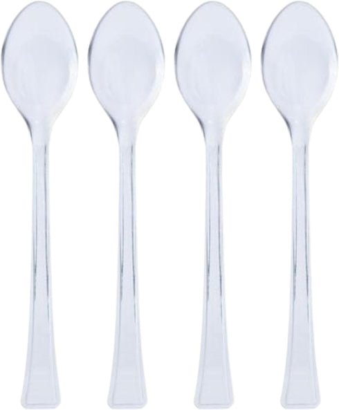 Lillian Tablesettings Mini Spoon | Clear | 48 Count Plastic Serve-ware (Spoons)