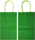 AZOWA Gift Bags Medium Kraft Paper Bags with Handles, 7.5 x 3.9 x 9.8 in, Green, 12 Pcs