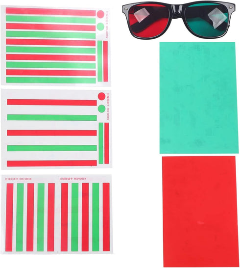 Red Green Vision Correction Cards, Red Green Myopia Training Cards Disinhibit Training