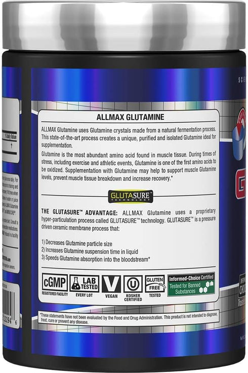 ALLMAX Nutrition L-Glutamine Powder, 1000 Grams, Muscle Recovery Formula