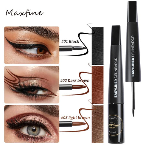 AKARY Dip Eyeliner Waterproof 24H Longlasting, Black Liquid Eyeliner Quick Drying, Colored Eye Liner Pencil for Women