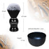 Je&Co Men's Shaving Brush Set - 3 in 1 Synthetic Brush with Steel Bowl and Acrylic Stand