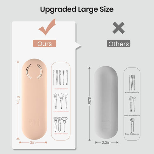 Silicone Makeup Brush Holder, Large Organizer Case with Anti-Fall Out Magnetic Closure, Portable Travel Bag for Women