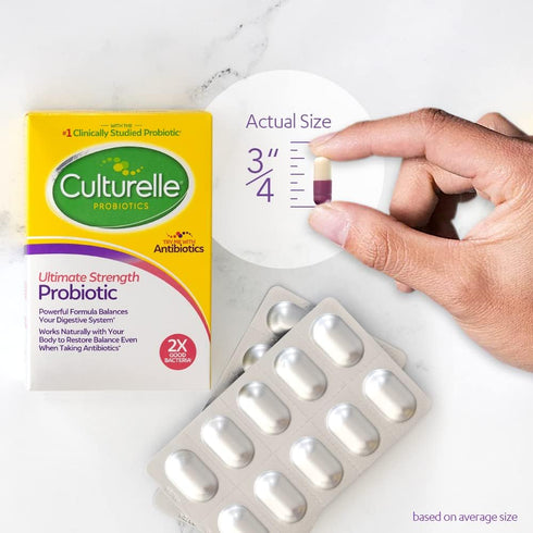 Culturelle Ultimate Strength Probiotic - 20 Billion CFUs - 20 Count - Supports Diarrhea, Gas & Bloating