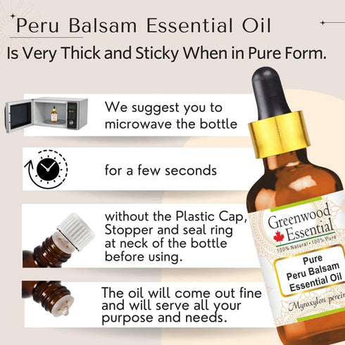 Pure Peru Balsam Essential Oil (Myroxylon pereirae) Steam Distilled 50ml (1.69 oz)