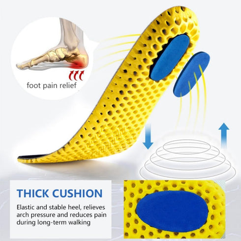 XINIFOOT 3 Pairs Elastic Shock Absorbing Shoe Insoles, Breathable Honeycomb Sneaker Inserts for Men