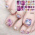 WOKOTO 20 Sheets Gradient Toe Nail Polish Strips, 1 Nail File Kit, Colorful Glitter Stickers for Women Nail Salon