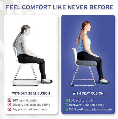 19x17x3 ComfySure Seat Cushion Extra Large - Firm Memory Foam Chair Pad for Recliner, Wheelchair, Office Chair