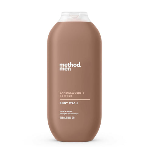 Method Men Body Wash, Sandalwood + Vetiver, 18 fl oz, Paraben and Phthalate Free (Pack of 1)