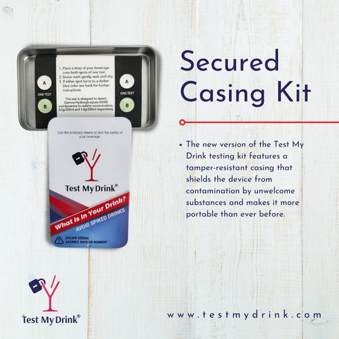 TEST MY DRINK 10 20 Strips - Tests. Test Your Drink or Beverage. Escape Drink Spiking. Detect GHB or KETA Using The