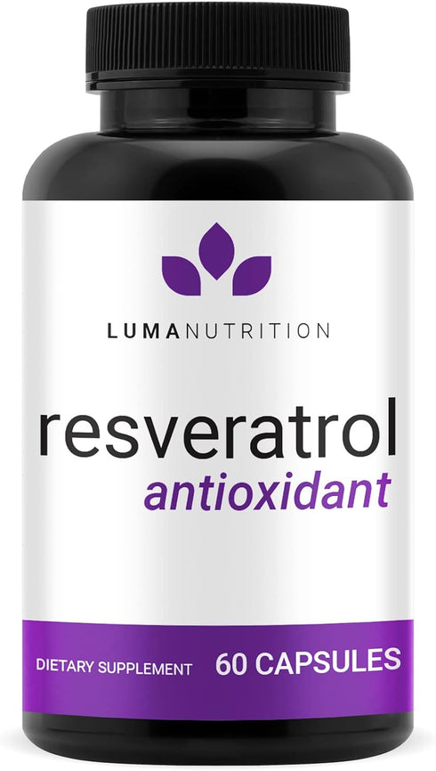 Luma Nutrition High Purity Resveratrol Capsules - 98% Trans-Resveratrol Antioxidant Supplement, USA, 60 Capsules