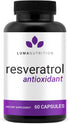 Luma Nutrition High Purity Resveratrol Capsules - 98% Trans-Resveratrol Antioxidant Supplement, USA, 60 Capsules