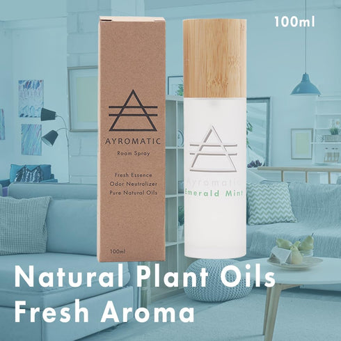 Ayromatic Emerald Mint Smoke Odor Eliminator Spray, 100ml, Natural Ingredients, Non Aerosol Odor Relief
