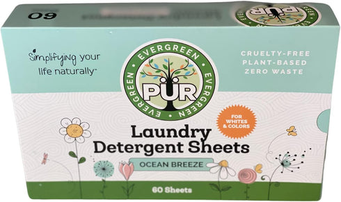 Laundry Detergent Sheets - Made in Sweden, Plant Based, Vegan, Up to 120 Loads, Zero Waste, Compostable (Ocean Breeze)