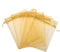 100pcs 5x7 inch Gold Gifts Wrap Bags, Organza Sheer Fabric Bulk, Drawstring Reusable Pouch for Baby Shower Favor, Craft
