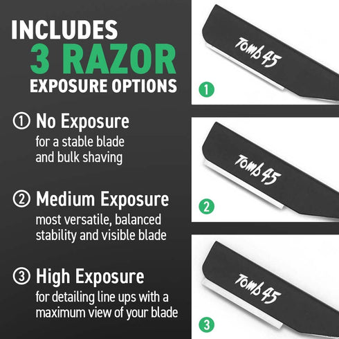 Tomb 45 Triple Cartridge Razor Holder, Disposable Razor Safety Handle for Barbers, Men's Straight Edge Shaver (Red)