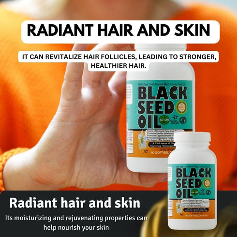 30 days Thymoquinone Pure Turkish Black Seed Oil, 90 Blackseed TQ Caps, Antioxidant Cold Pressed