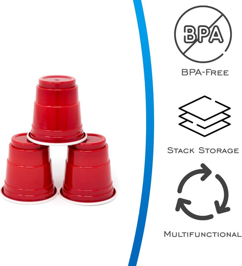 EDI Disposable Red Plastic Mini Party Shot Glasses, 2 oz, 40 Count
