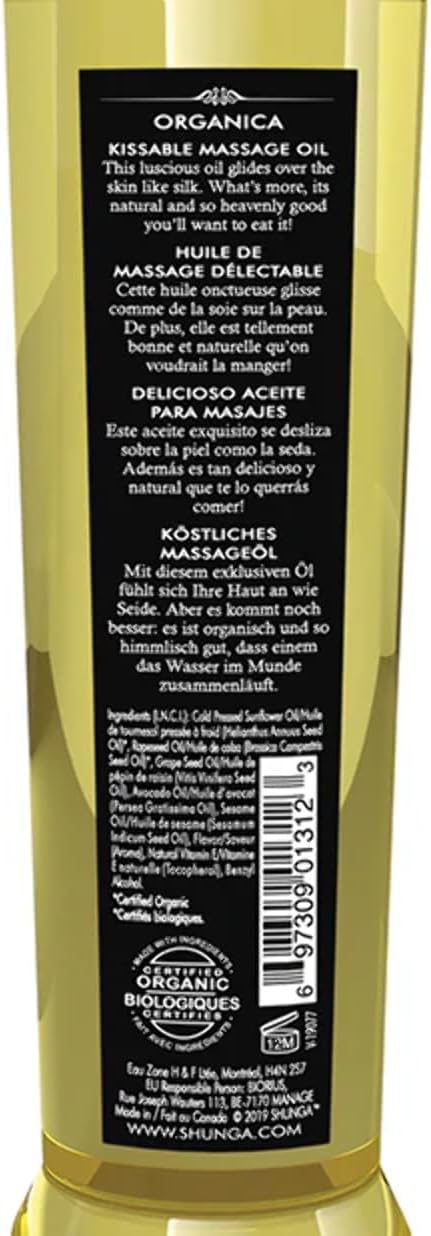 Shunga Organic Kissable Massage Oil - Indulge in Sensual Relaxation