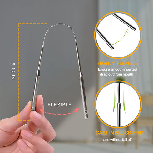 2 Pack Stainless Steel Tongue Scraper for Adults, GIAVGIAV Professional Tongue Cleaner for Oral Care & Hygiene