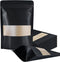 100 Pcs Resealable Bags, 5.5" x 7.9" Stand Up Black Kraft Paper Bags with Matte Window, Zip Lock Storage