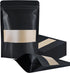 100 Pcs Resealable Bags, 5.5" x 7.9" Stand Up Black Kraft Paper Bags with Matte Window, Zip Lock Storage