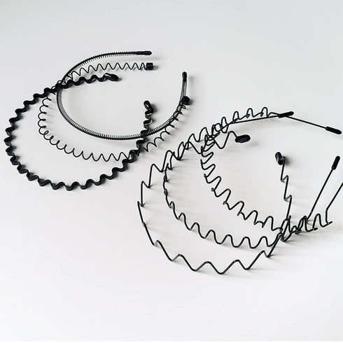 Metal Headbands for Men and Women, Unisex Wavy Headbands, Outdoor Sports Simple Elastic Non-Slip Hair Accessories (6
