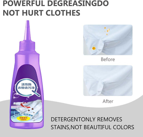 TPTAL (120ml,3PCS) Active Enzyme Laundry Stain Remover for Clothes,Fast Laundry Stain Remover,Active Enzyme Clothing