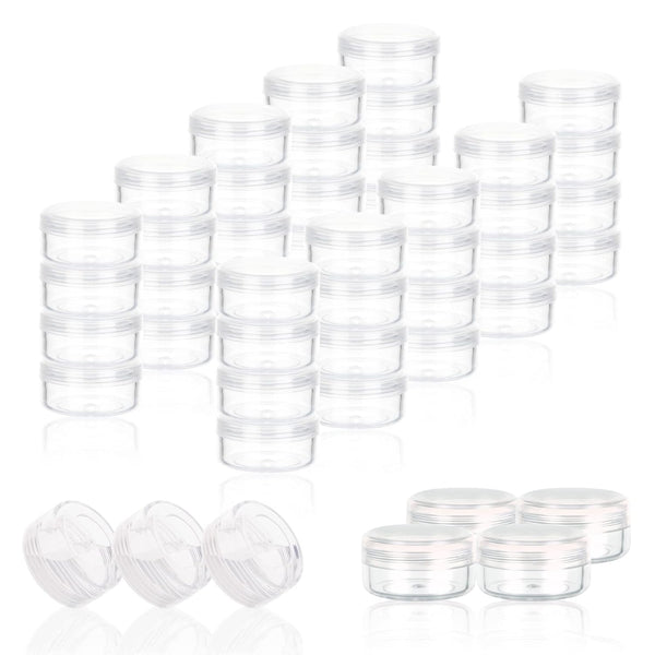 ZEJIA 3 Gram Sample Containers with Lids, 50 Count Tiny Jars, 3ML Makeup Cosmetic Containers for Beauty Products