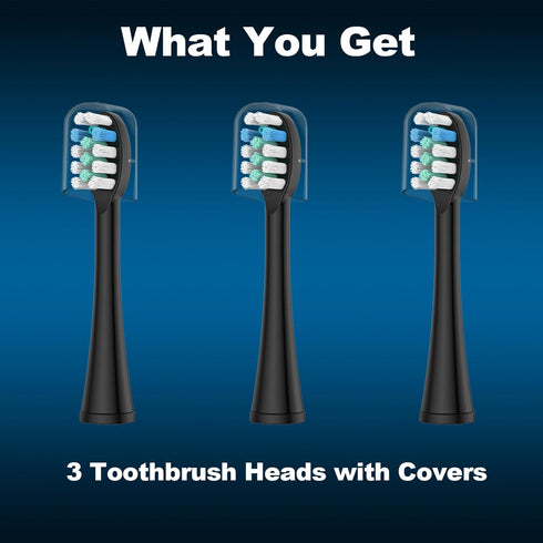 3 Pack Toothbrush Replacement Heads Compatible with WaterPik Sonic Fusion 2.0, FitMount Flossing Brush Head for SF-01
