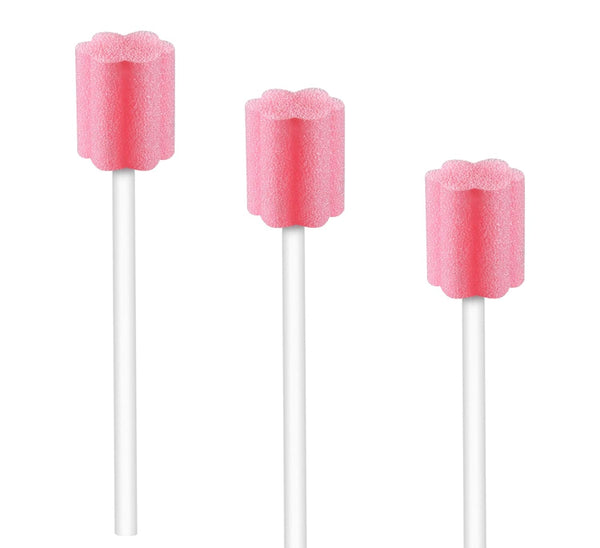 Disposable Untreated Oral Care Swabs, 250 Count (PINK+Plum)