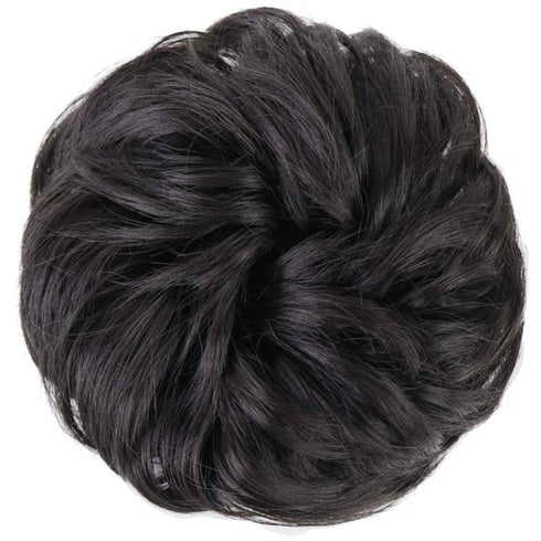 MORICA 2PCS Messy Bun Hair Piece, Fake Messy Bun Scrunchies for Thin Hair, Curly Wavy Synthetic Chignon
