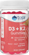 Trace Minerals Vitamin D3 + K2 Gummies - 60 Servings with 5,000 IU D3 + 50 mcg K2, Vegan, Sugar Free