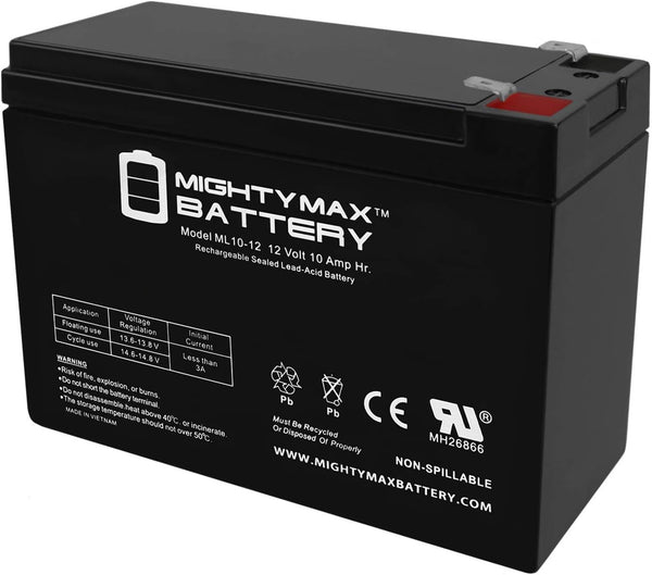 Mighty Max Battery 12V 10AH SLA Battery for Peak 750 AMP Jump-Starter W/INFLATOR