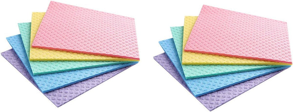 Reusable Cleaning Cellulose Sponge Cloths, Eco-Friendly Dishcloth Hand Towel for Kitchen, Car (2 Pack)