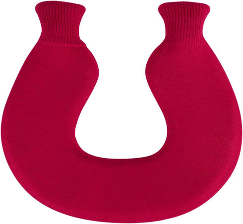ITODA U-Shaped Hot Water Bottle for Neck and Shoulder, Reusable Rubber Hot and Cold Water Bag with Soft Knitted Cover