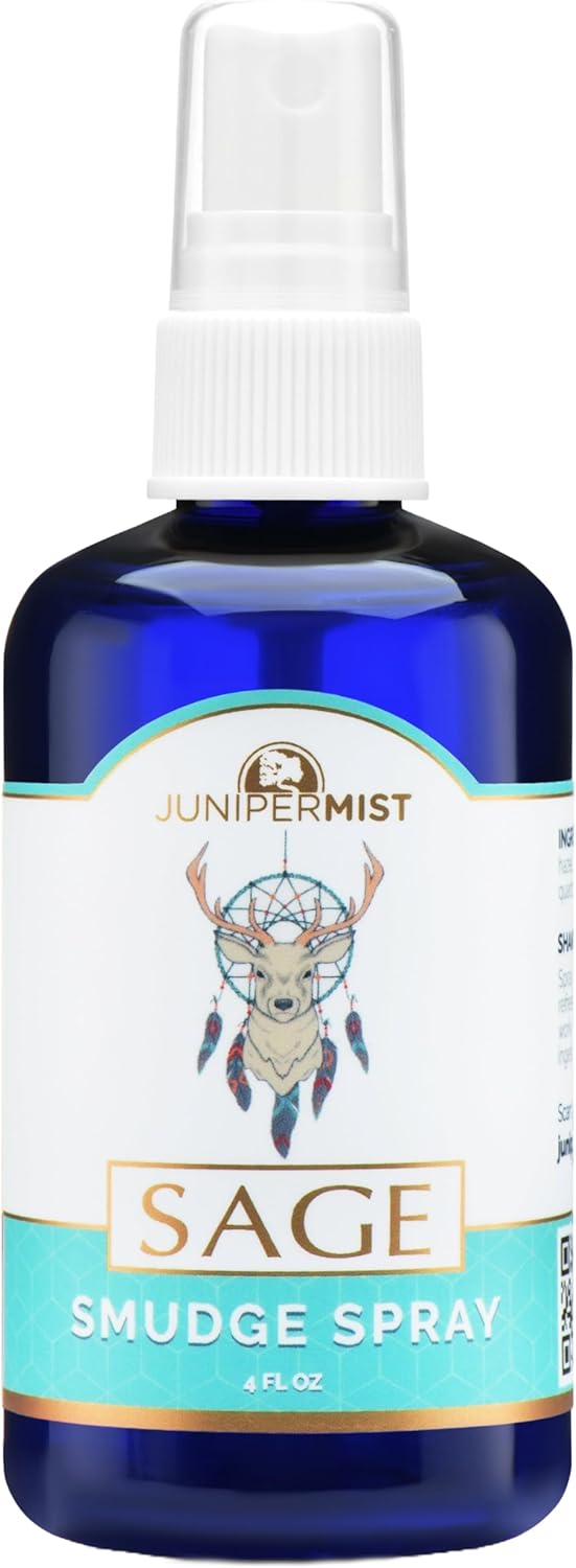 White Sage Smudge Spray, 4 Fl Oz, Cleansing Negative Energy, Sage Spray Alternative, Made in USA