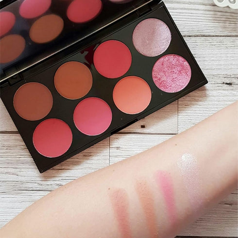 Makeup Revolution Ultra Blush Palette, Sugar & Spice, 8 Shades, Bronzer & Highlighter, 13g, Vegan