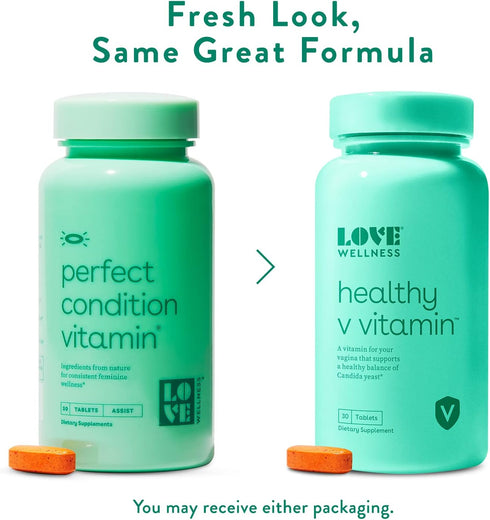 Love Wellness Women's Vaginal Health Supplement, Healthy V Vitamin - Maintains pH Balance, Gut Health & Supports