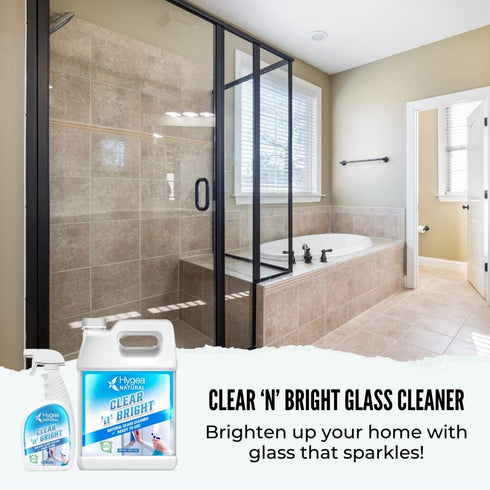 Clear 'n' Bright Glass Cleaner Spray, Streak-Free & Ammonia-Free Window Cleaning Supplies, Safe & Fast