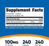 Nutricost Vitamin B6 (Pyridoxine HCl) 100mg, 240 Capsules