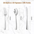 200PCS Silver Plastic Silverware, Silver Disposable Utensils, Heavy Duty Cutlery Set of 100 Silver Forks, 50 Silver Spoons, 50 Silver Knives for Parties, Weddings, Catering and Daily Use by BESTVIP