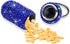Portable Pill Case with Keychain, Waterproof Pill Holder for Outdoor Camping, Royal Blue