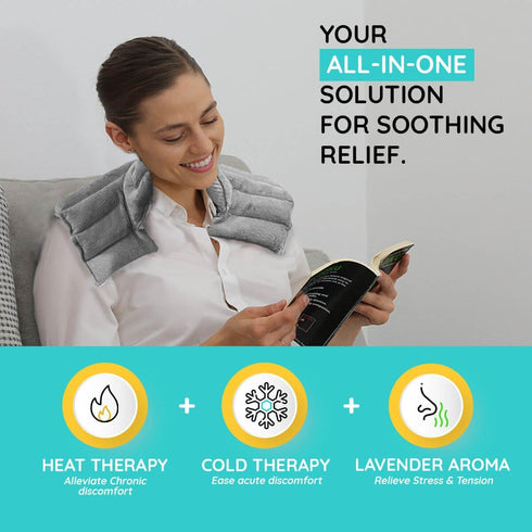 Pack 1 Pack Heating Pad Solutions Microwavable Heating Pads - Neck & Shoulder Relaxer for Upper Back & Neck - Reusable