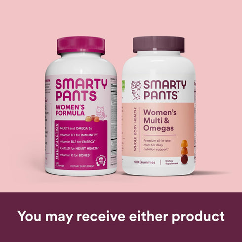 SmartyPants Women's Multivitamin Gummies: Omega 3 Fish Oil (EPA/DHA), Methylfolate, CoQ10, Vitamin D3, C, Vitamin B12, B6, Vitamin A, K & Zinc, Gluten Free, 180 Count (30 Day Supply)