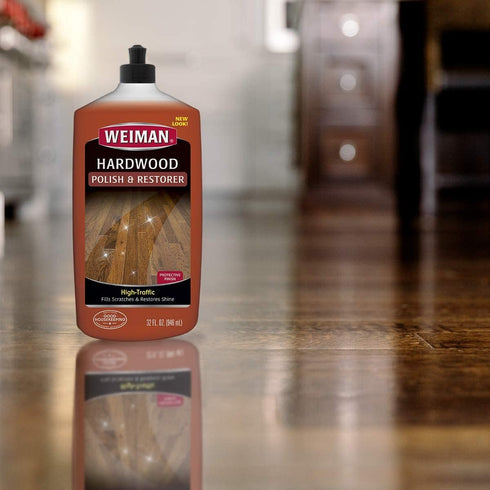 Weiman Wood Floor Polish and Restorer 32 Oz Bundle - High-Traffic Hardwood Floor, Natural Shine, Removes Scratches
